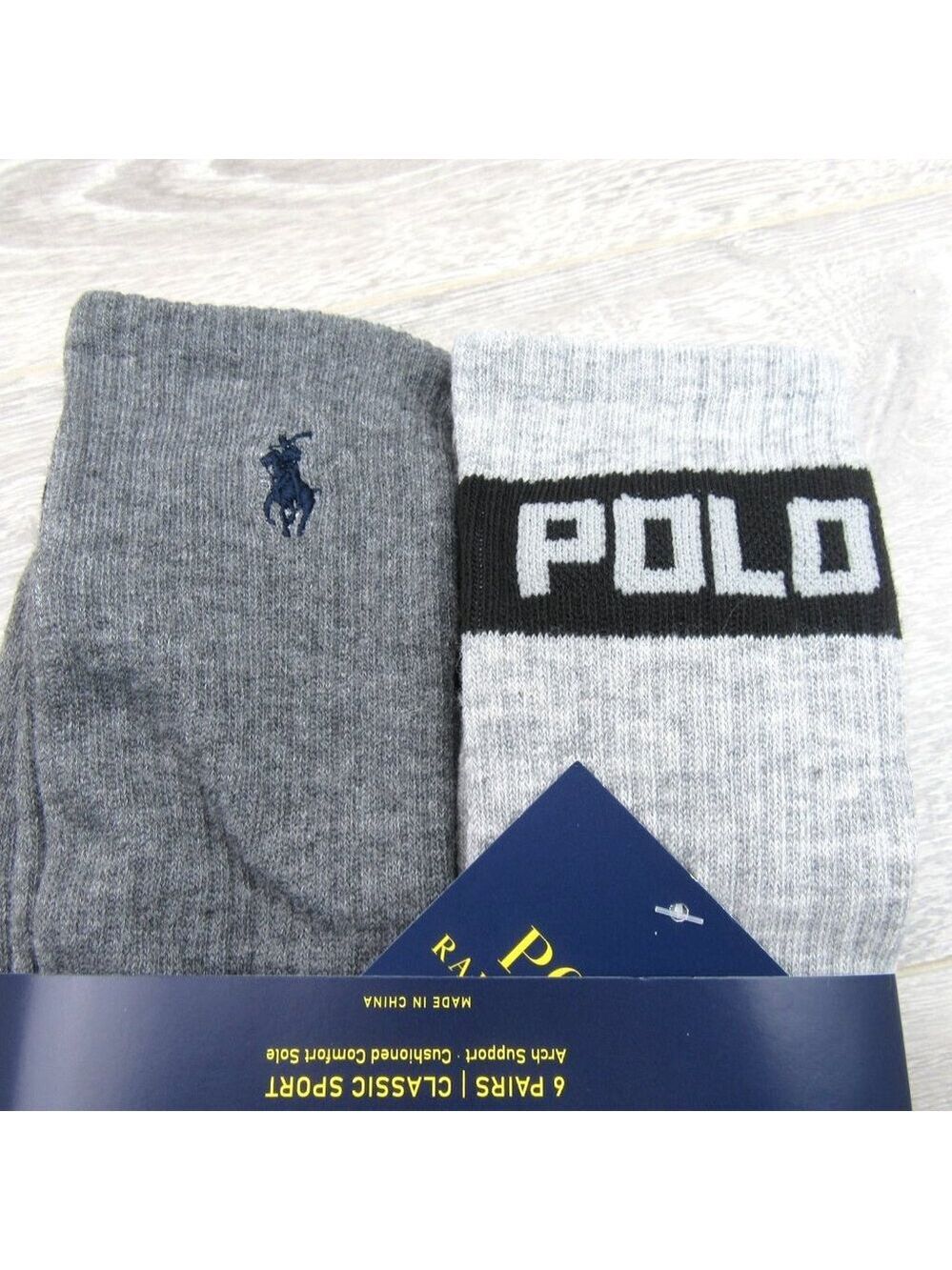Polo Ralph Lauren Classic Sport Crew Socks 6 Pack Mens Size 6-13 Multi Color NEW - Picture 5 of 12